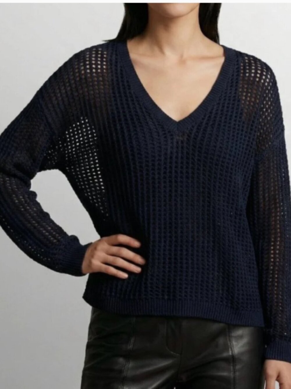 Vince Cotton Crochet Sweater Size Small